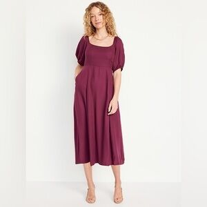 Old Navy Fit & Flare Crepe Midi Dress
